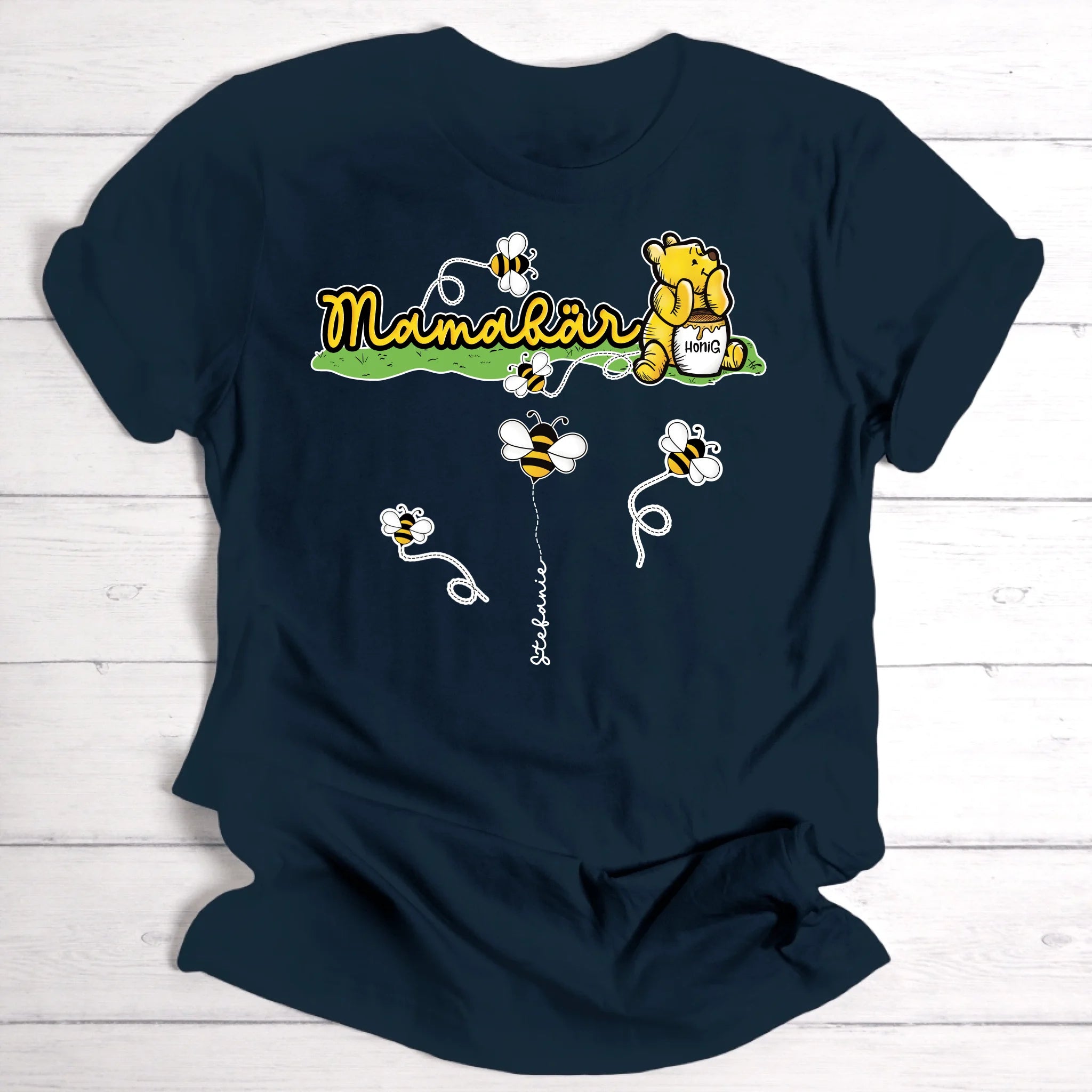 Mamabär / Papabär / Omabär / Opabär | mit Bienen und Namen | Geschenk für Muttertag / Geschenk für Vatertag- Personalisierbares T-Shirt