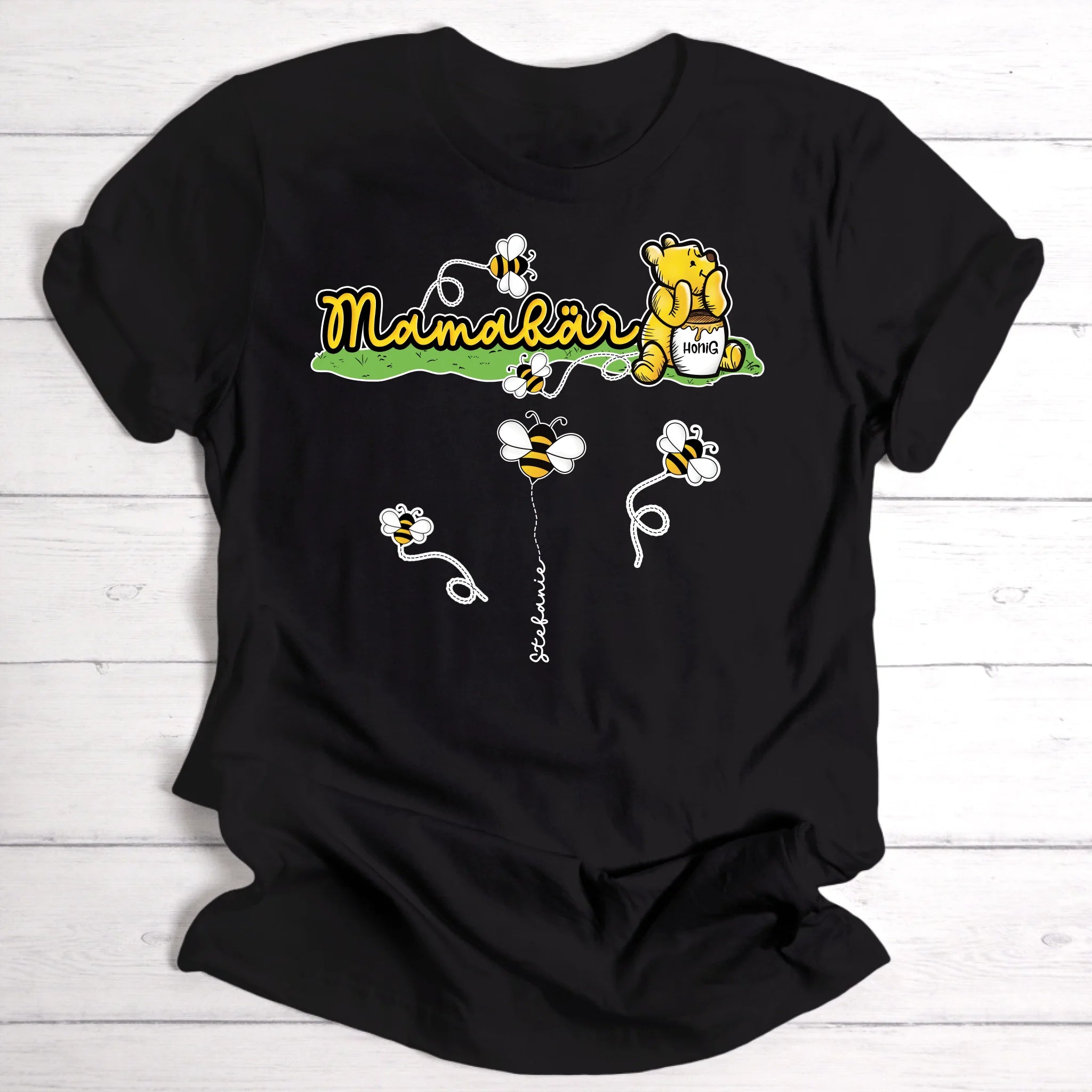 Mamabär / Papabär / Omabär / Opabär | mit Bienen und Namen | Geschenk für Muttertag / Geschenk für Vatertag- Personalisierbares T-Shirt