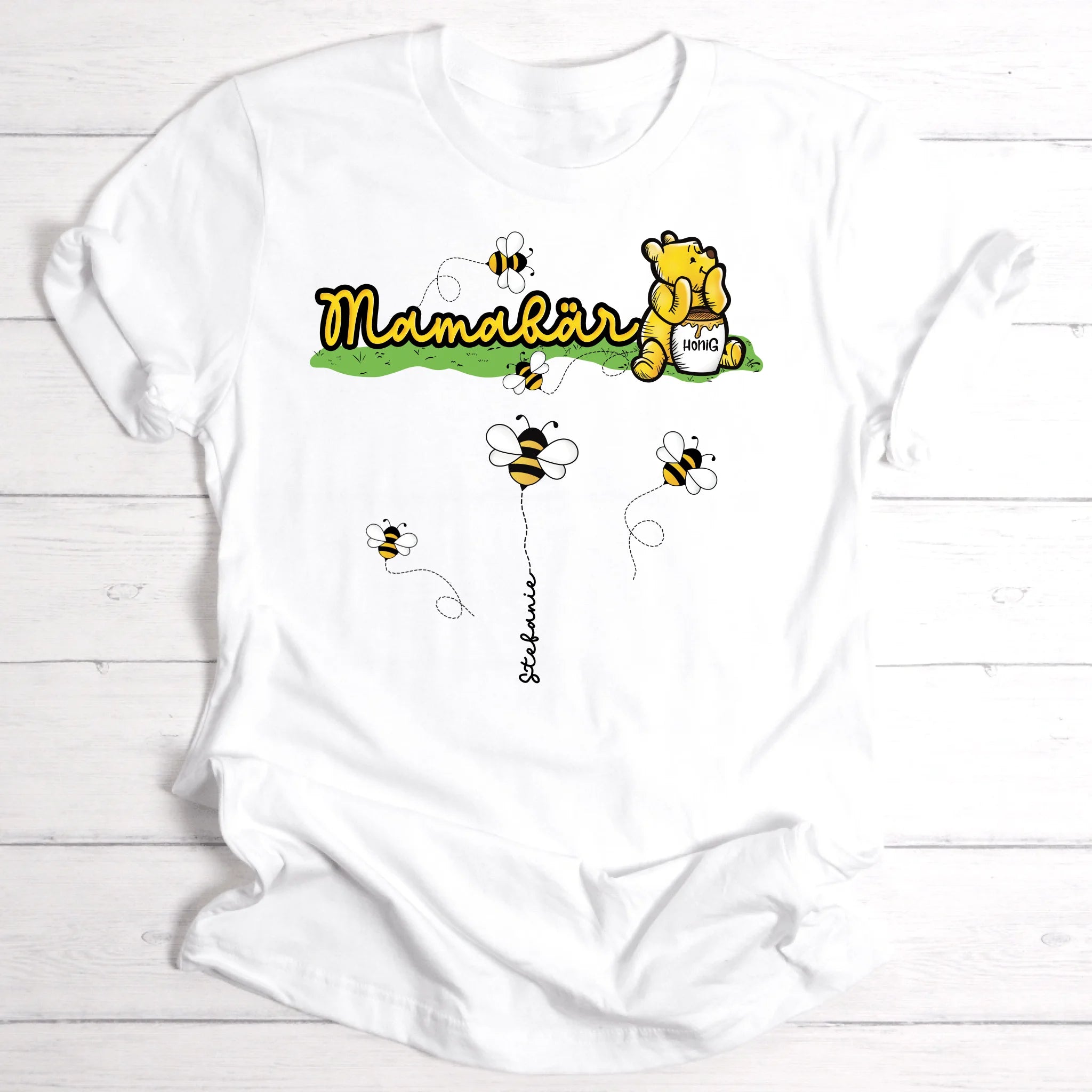Mamabär / Papabär / Omabär / Opabär | mit Bienen und Namen | Geschenk für Muttertag / Geschenk für Vatertag- Personalisierbares T-Shirt