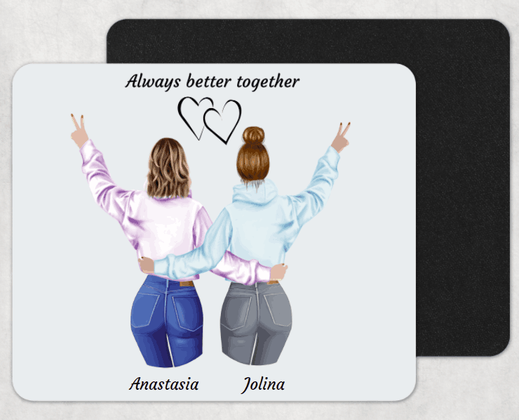 Peace Besties - Personalisierbares Mousepad