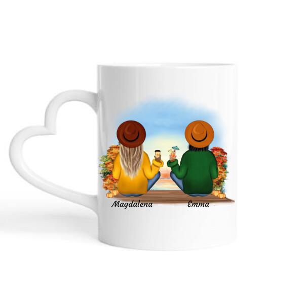 Sitzende Herbst Besties - Personalisierbare Tasse