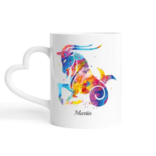 Sternzeichen bunt - Personalisierbare Tasse