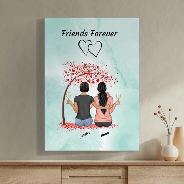 Freundinnen unterm Baum - Personalisierbares Poster - wefriends