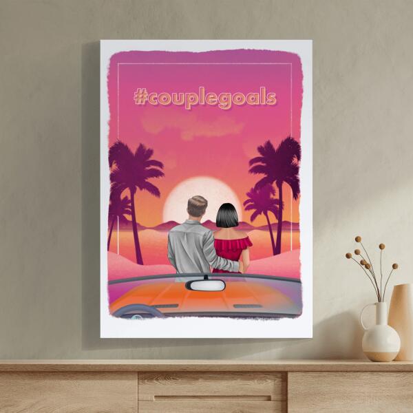 Verliebtes Paar Roadtrip - Personalisierbares Poster