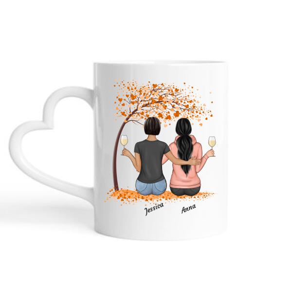 Freundinnen unterm Herbstbaum - Personalisierbare Tasse