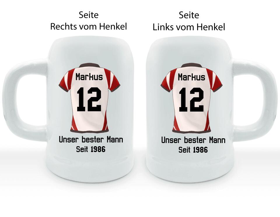 Sport-Trikot - Personalisierbarer Bierkrug