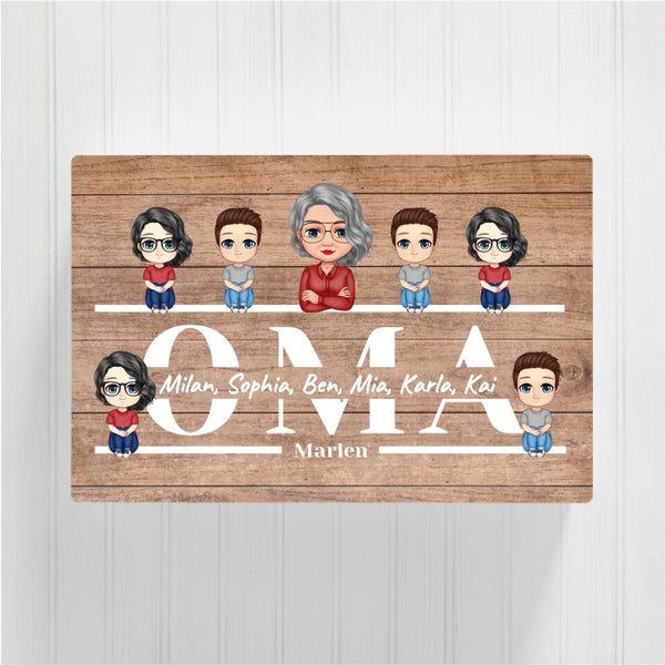 Mama / Oma mit Kindern - Personalisierbare Leinwand