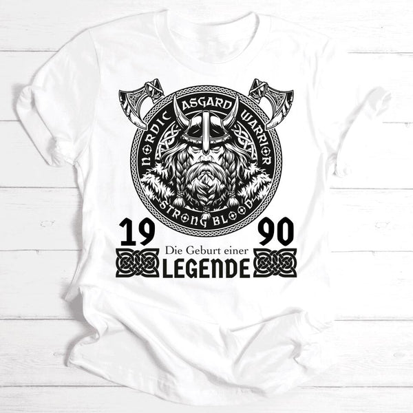 Die Geburt einer Legende Wikinger Motiv - Personalisierbares Herren-T-Shirt