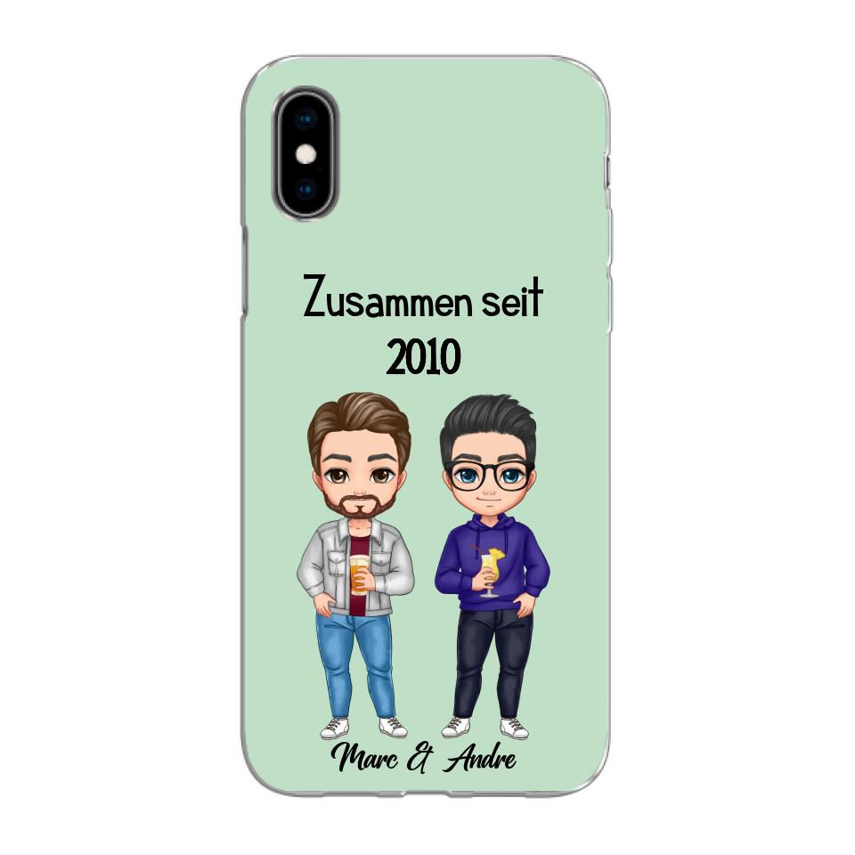 Comic Style Paar (zwei Männer) - Personalisierbare Handyhülle