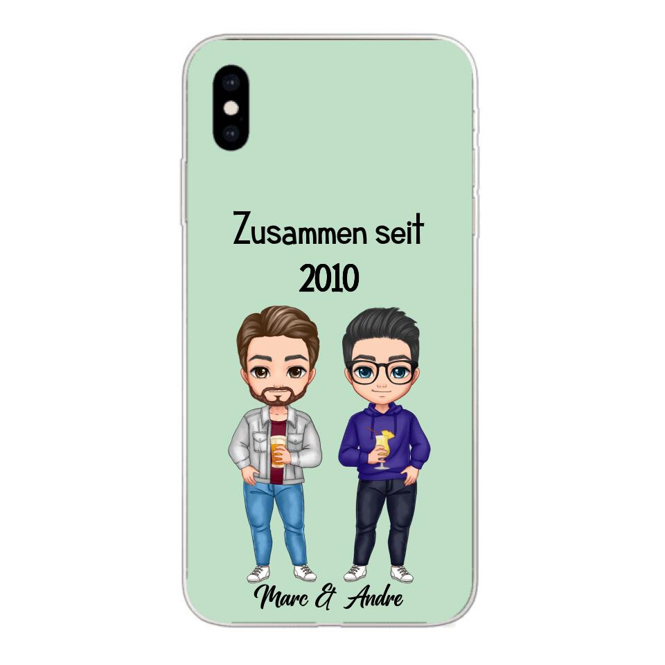 Comic Style Paar (zwei Männer) - Personalisierbare Handyhülle