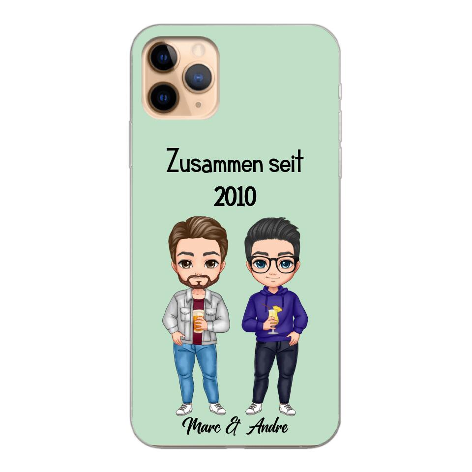 Comic Style Paar (zwei Männer) - Personalisierbare Handyhülle