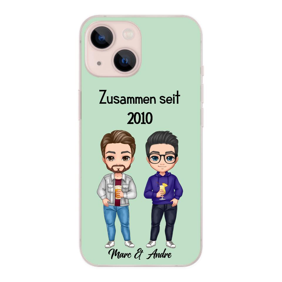 Comic Style Paar (zwei Männer) - Personalisierbare Handyhülle