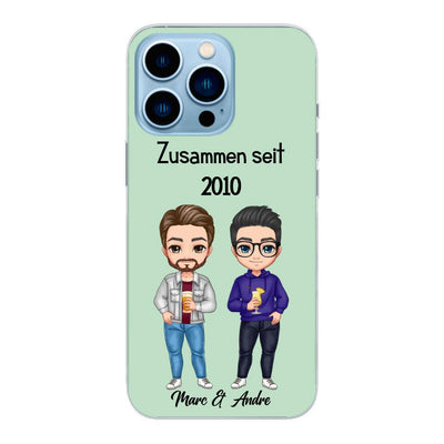 Comic Style Paar (zwei Männer) - Personalisierbare Handyhülle