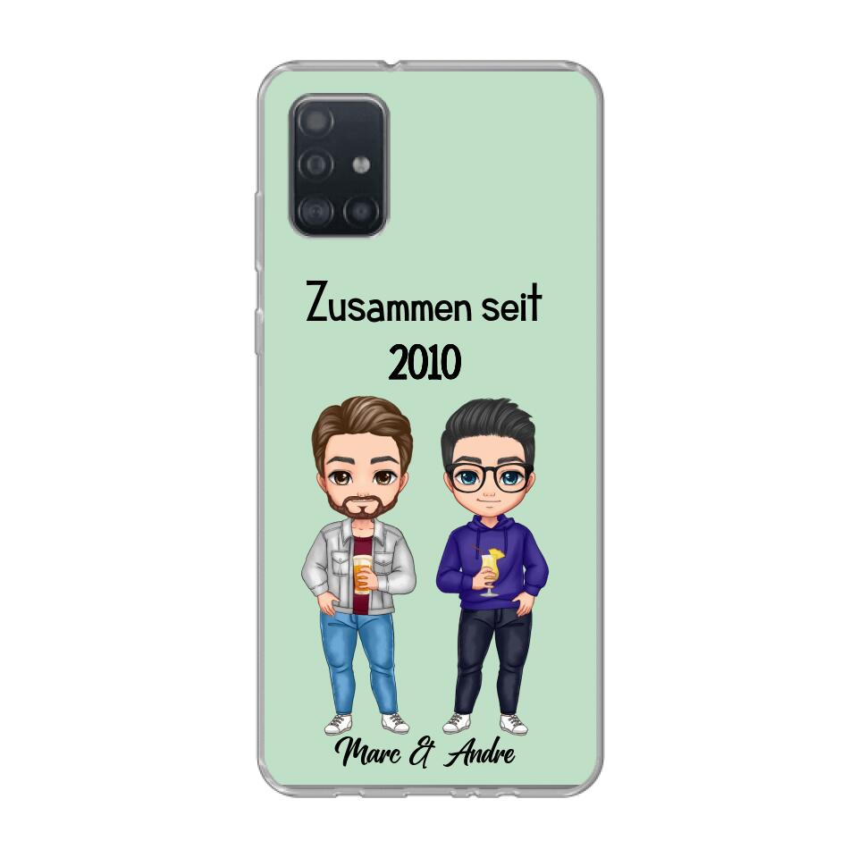 Comic Style Paar (zwei Männer) - Personalisierbare Handyhülle