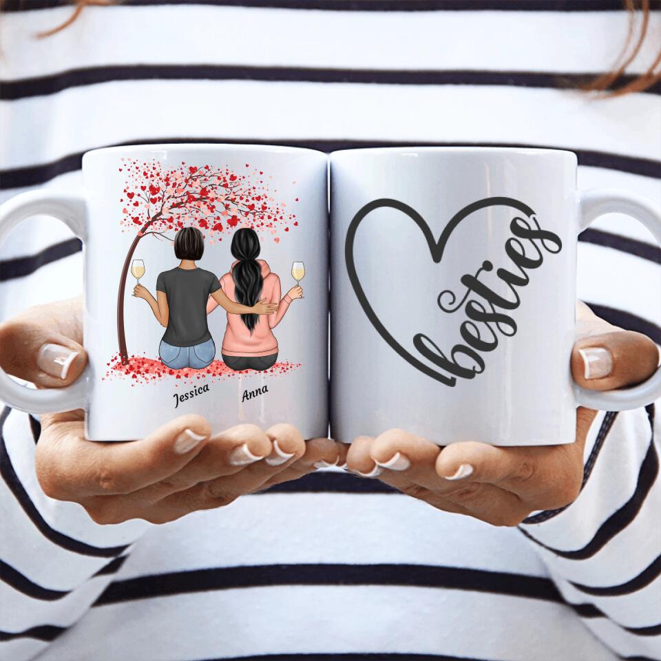 Freundinnen unterm Baum - Personalisierte Tasse - wefriends