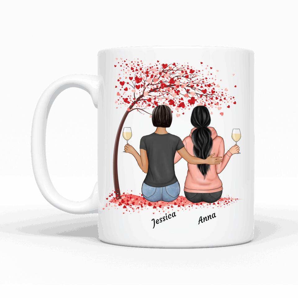 Freundinnen unterm Baum - Personalisierte Tasse - wefriends