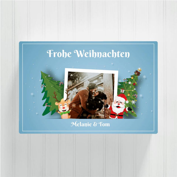 Frohe Weihnachten Fotoupload - Personalisierbare Leinwand