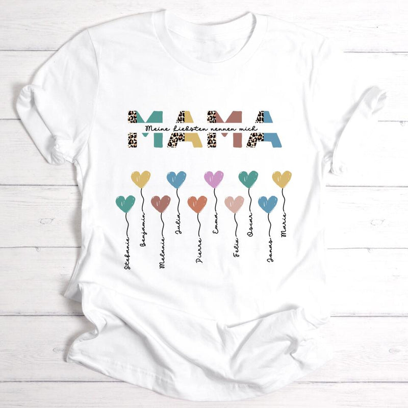 Mama / Oma Herzballons mit eigenem Text - Personalisierbares T-Shirt