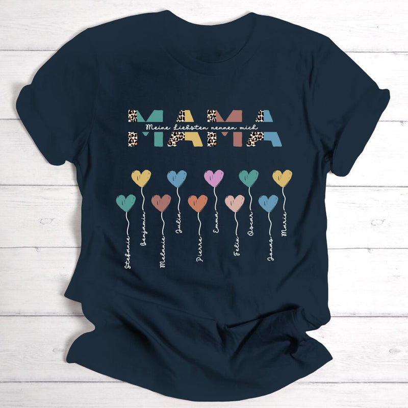 Mama / Oma Herzballons mit eigenem Text - Personalisierbares T-Shirt