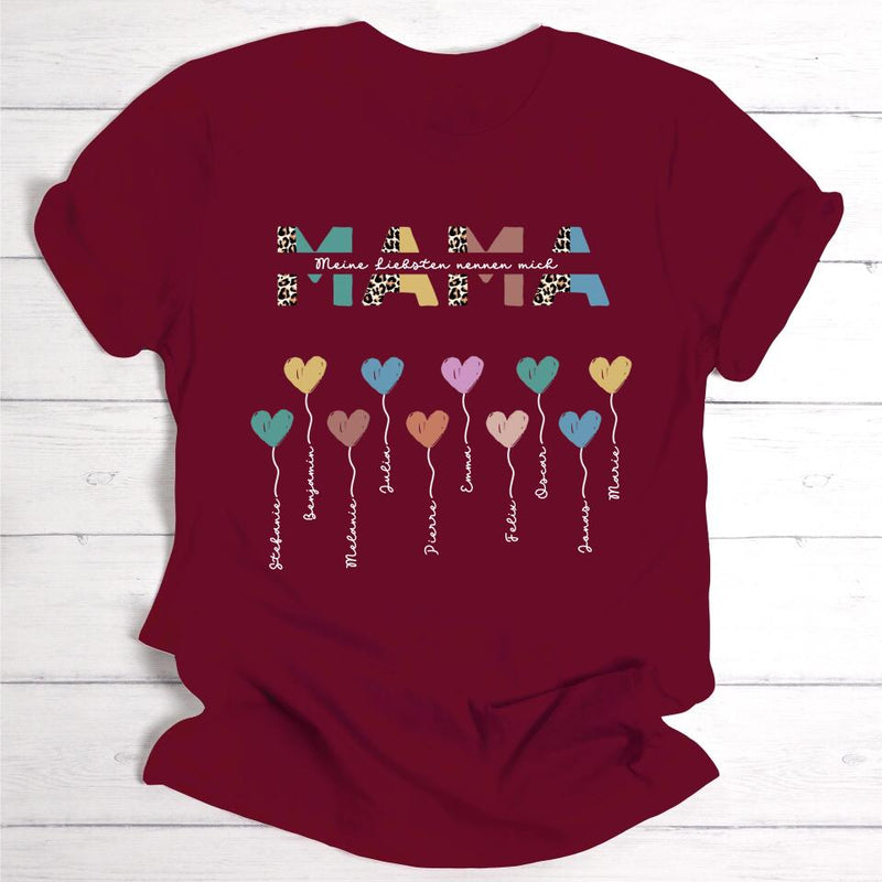 Mama / Oma Herzballons mit eigenem Text - Personalisierbares T-Shirt