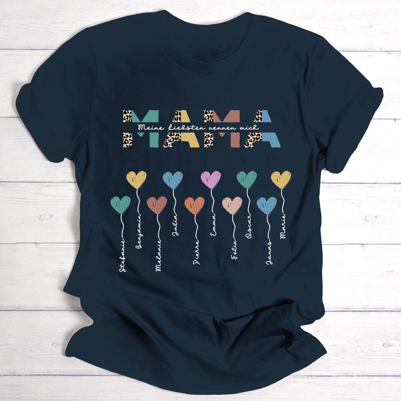 Mama / Oma Herzballons - Personalisierbares Damen-Shirt