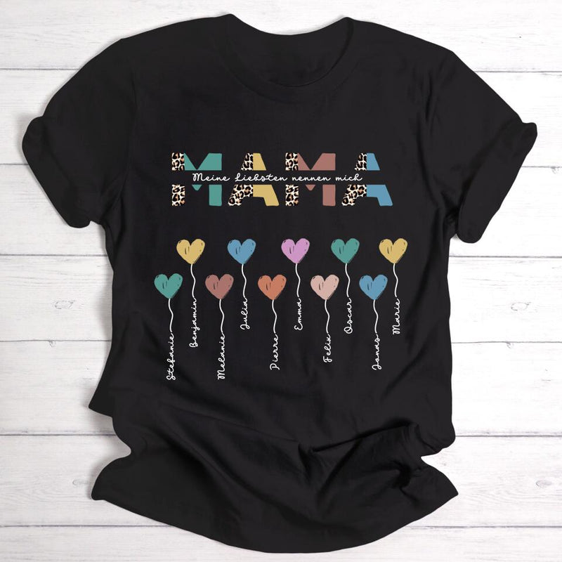 Mama / Oma Herzballons - Personalisierbares Damen-Shirt