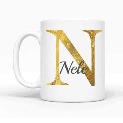 Namenstasse Design Edition goldig (einseitig) - Personalisierbare Tasse