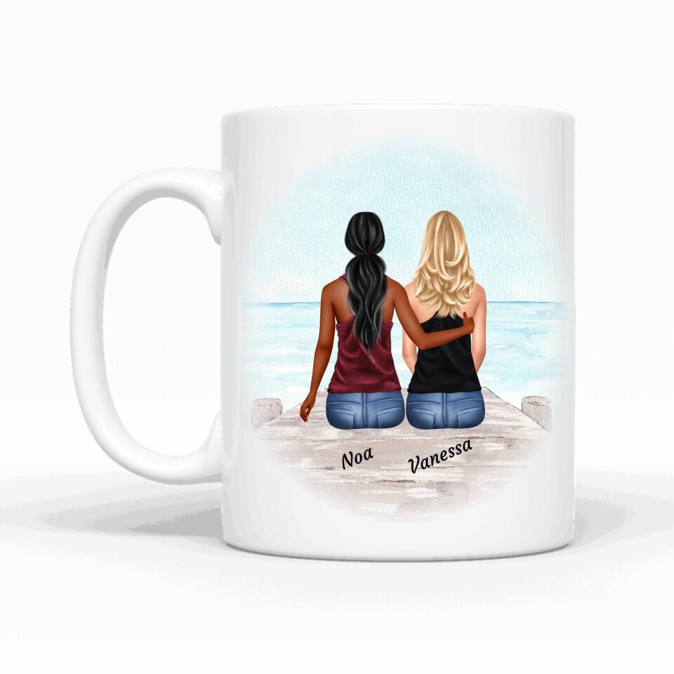 Frauen sitzend - Personalisierbare Tasse - wefriends