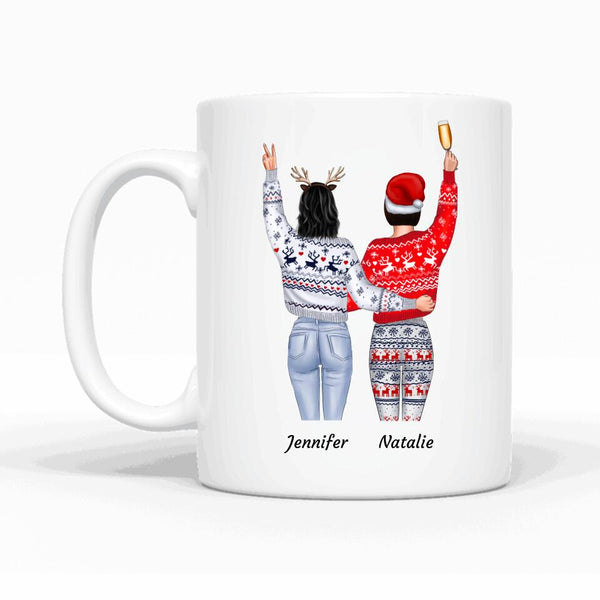 Besties stehend Weihnachten - Personalisierbare Tasse