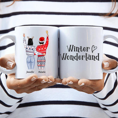 Besties stehend Weihnachten - Personalisierbare Tasse