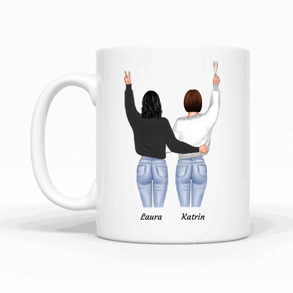 Besties stehend - Personalisierbare Tasse