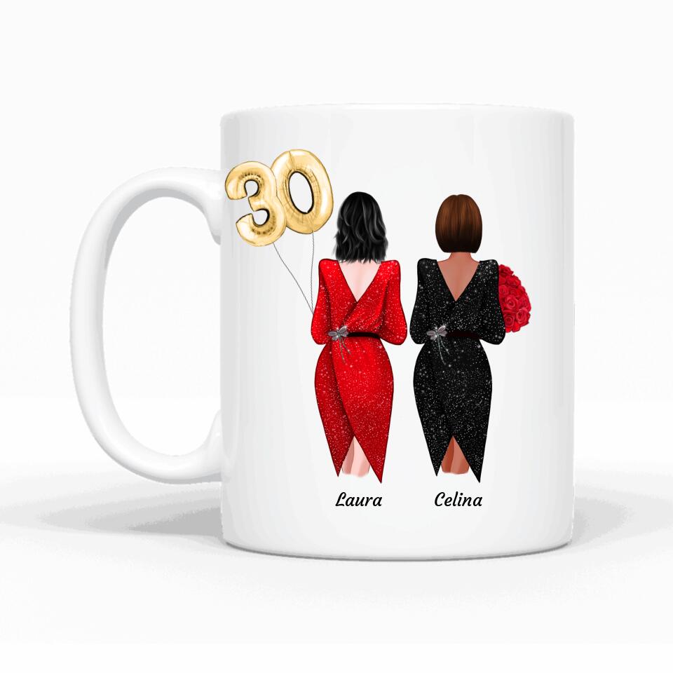 Festliche Geburtstags-Besties - Personalisierbare Tasse