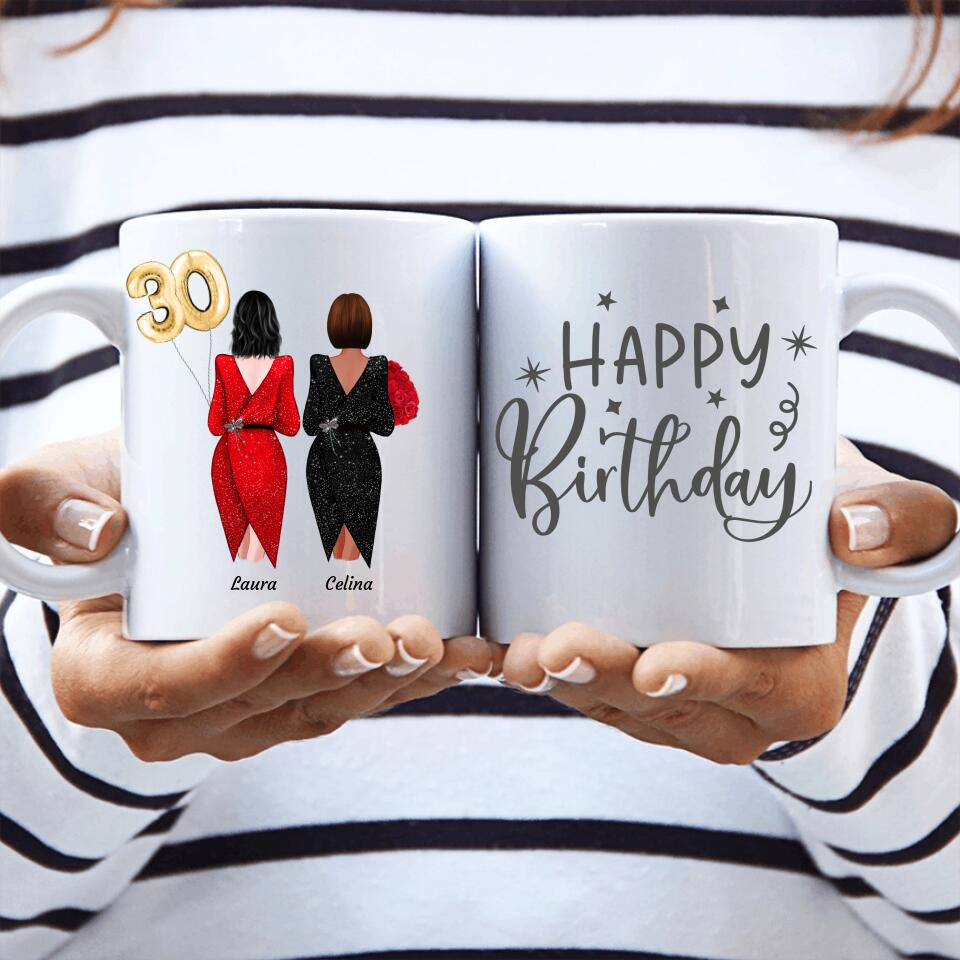 Festliche Geburtstags-Besties - Personalisierbare Tasse - wefriends