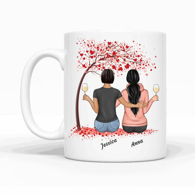 Freundinnen unterm Baum - Personalisierbare Tasse