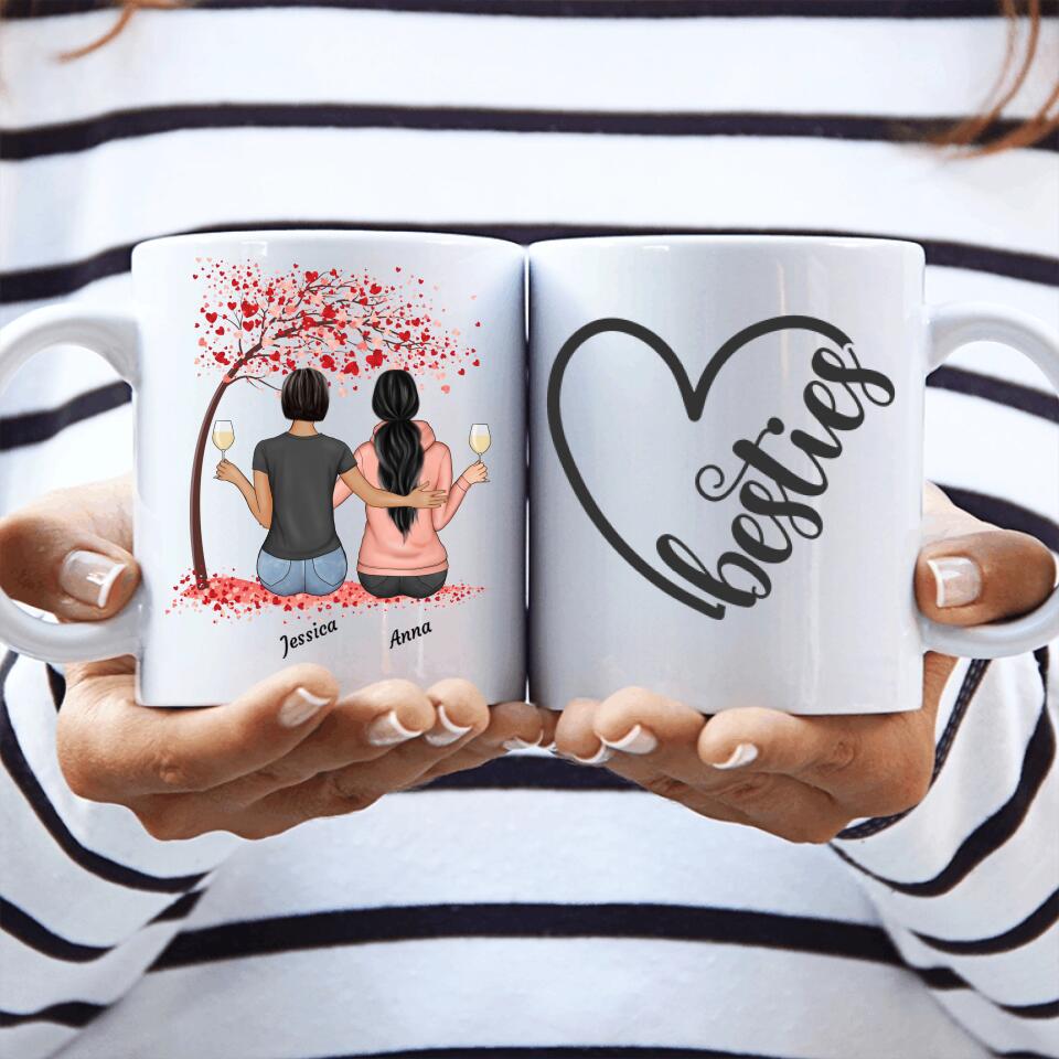 Freundinnen unterm Baum - Personalisierbare Tasse - wefriends