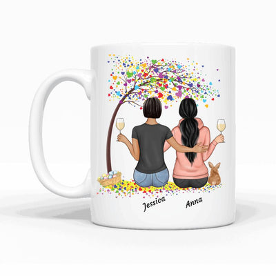 Freundinnen unterm Baum (Limitierte Oster Edition) - Personalisierbare Tasse