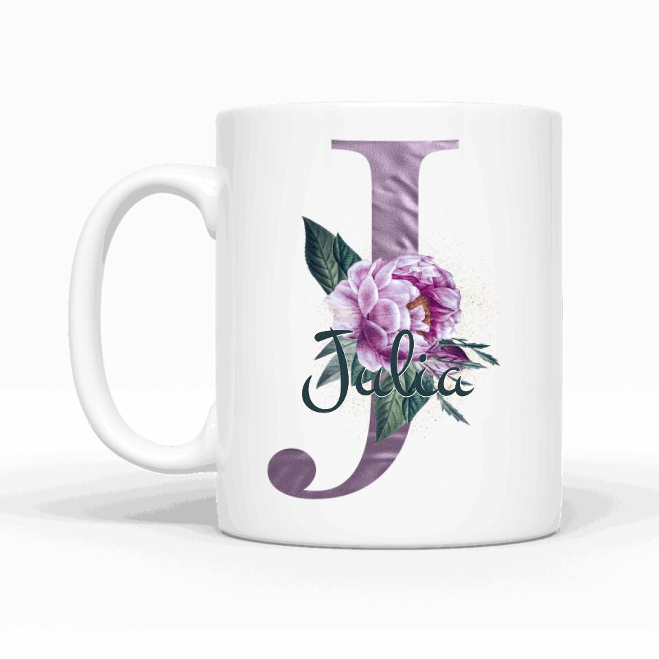 Namenstasse Design Edition lila (beidseitig) - Personalisierbare Tasse - wefriends