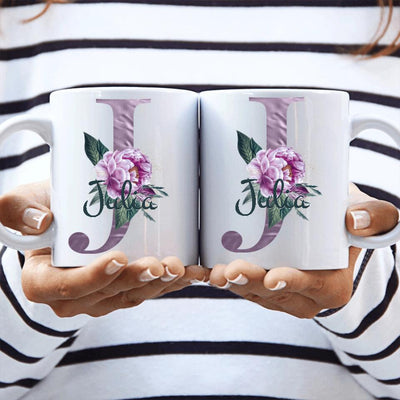 Namenstasse Design Edition lila (beidseitig) - Personalisierbare Tasse