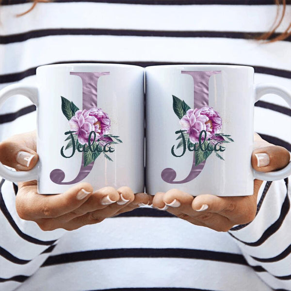 Namenstasse Design Edition lila (beidseitig) - Personalisierbare Tasse