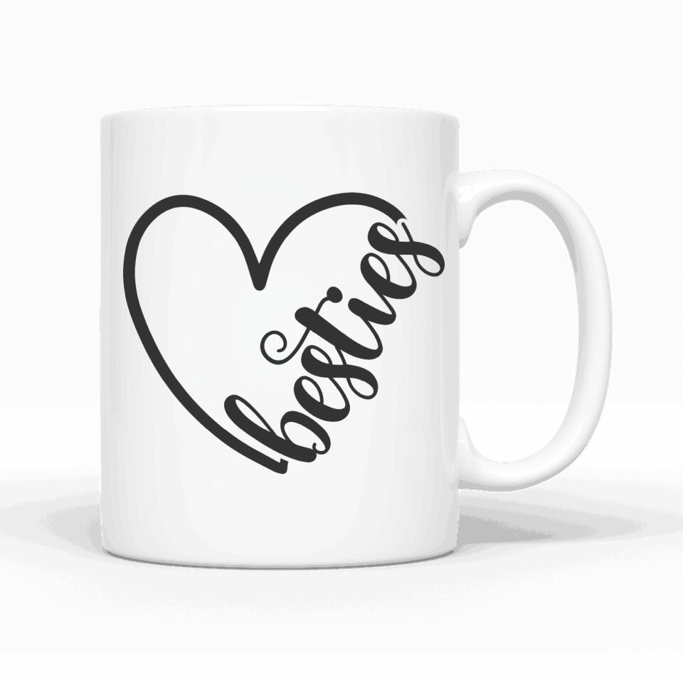 Besties seitlich - Personalisierbare Tasse