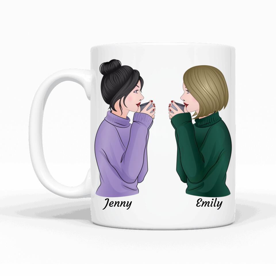 Besties seitlich - Personalisierbare Tasse