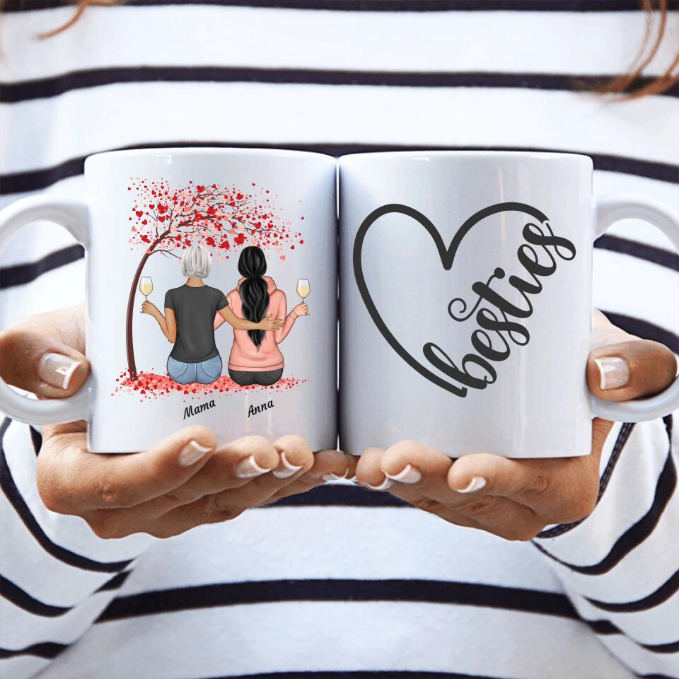 Mama und 1-2 Kinder unterm Baum - Personalisierbare Tasse - wefriends