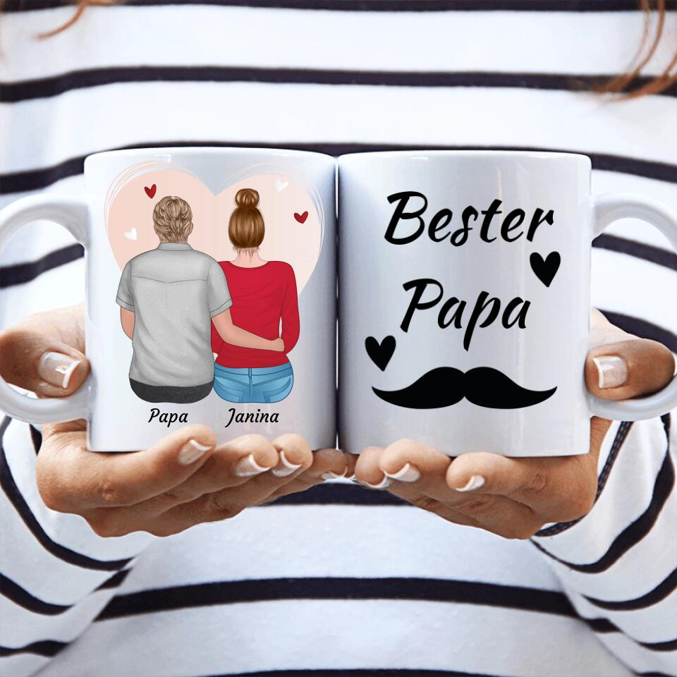 Vater und Tochter - Personalisierbare Tasse