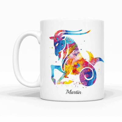 Sternzeichen bunt - Personalisierbare Tasse