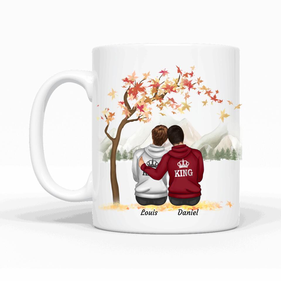 Herbst Paar (männlich) - Personalisierbare Tasse