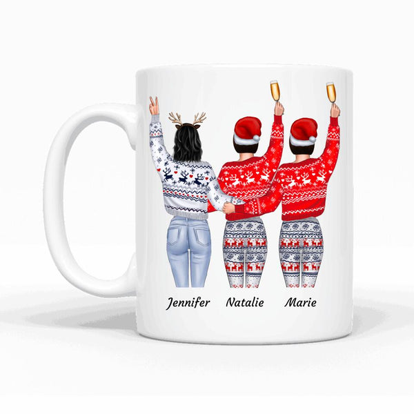 3 Stehende Besties Weihnachten (Limitierte Edition) - Personalisierbare Tasse