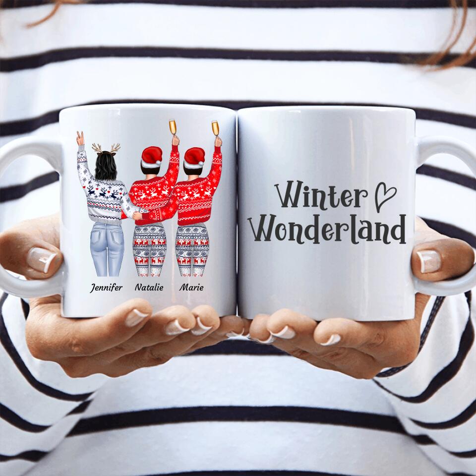 3 Stehende Besties Weihnachten (Limitierte Edition) - Personalisierbare Tasse