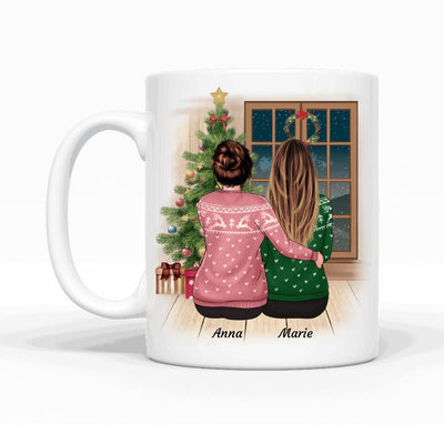 Mutter und Tochter Weihnachten (Limitierte Edition) - Personalisierbare Tasse