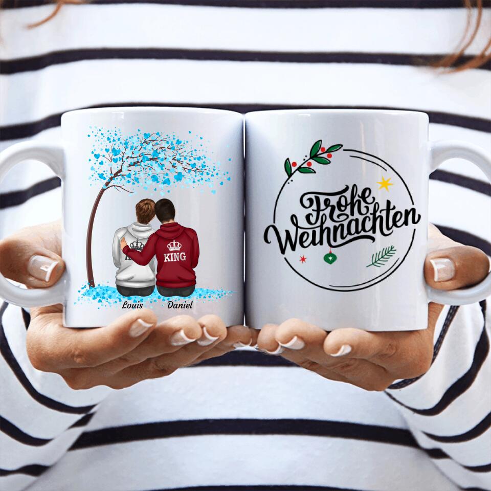 Männer Paar Weihnachten (limitierte Edition) - Personalisierbare Tasse