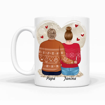 Vater und Tochter weihnachtlich (Limitierte Edition) - Personalisierbare Tasse (kein Set)